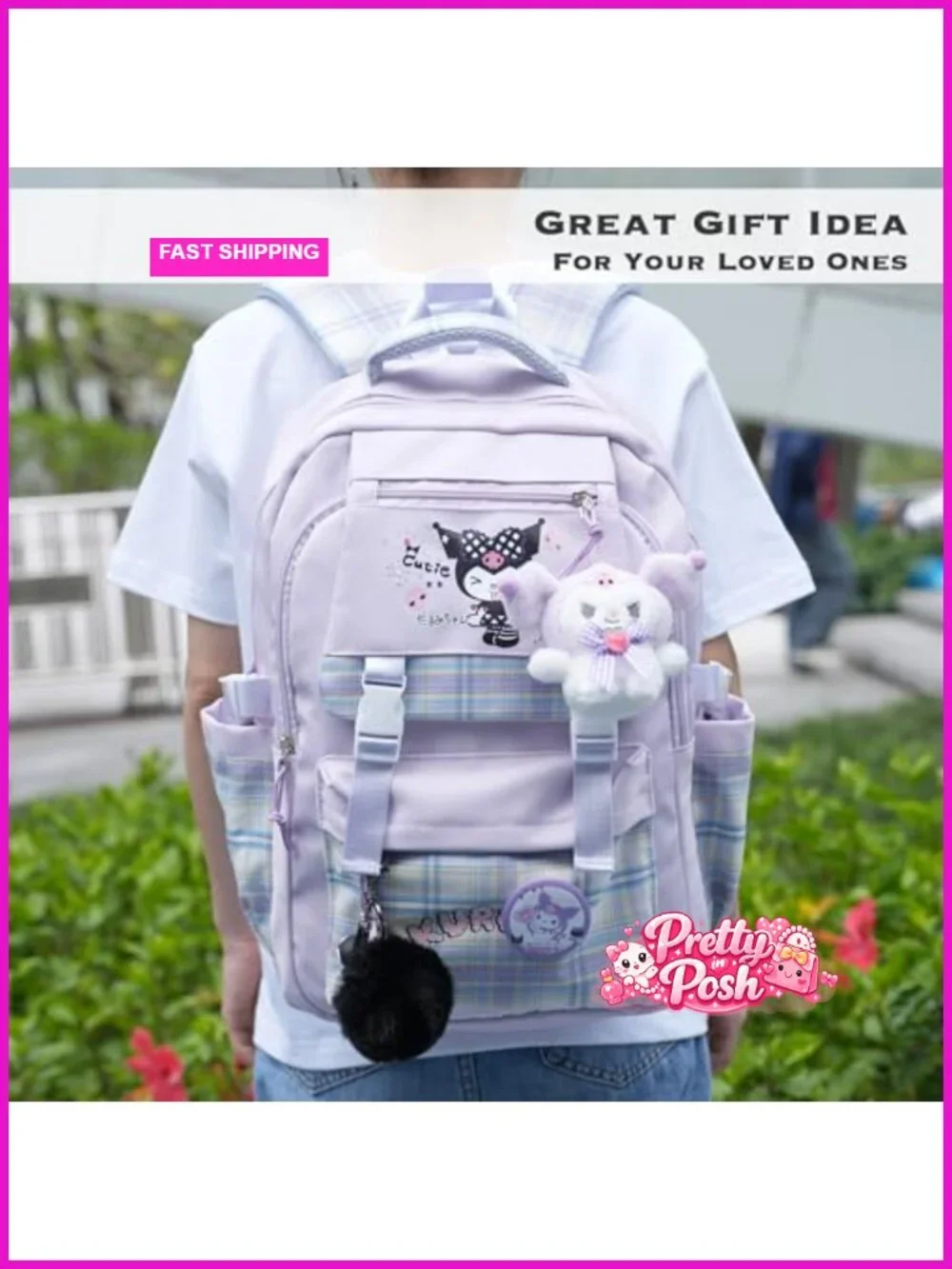 Kawaii Backpack for School - Cute Mochila with Multiple Compartments,